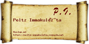 Peltz Immakuláta névjegykártya